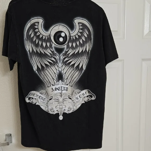 Von Dutch Charcoal Tee with Silver Logo Unicex Size L NWT - Picture 2 of 3